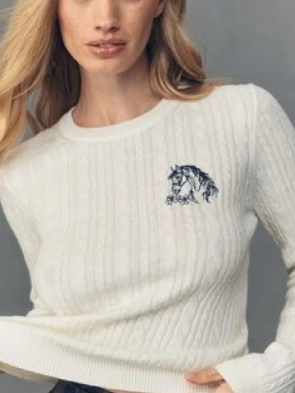Maeve By Anthropologie Cream Horse Sweater *Small *NWT * Gorgeous - Picture 1 of 4
